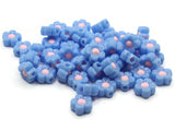 50 11mm Blue and Pink Flower Beads Plastic Beads Acrylic Plant Beads to String Jewelry Making Beading Supplies Two Tone Daisy Beads