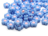 50 11mm Blue and Pink Flower Beads Plastic Beads Acrylic Plant Beads to String Jewelry Making Beading Supplies Two Tone Daisy Beads
