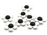 8 27mm Flower Beads White and Black Daisy Plant Beads Large Plastic Beads Acrylic Beads to String Jewelry Making Beading Supplies
