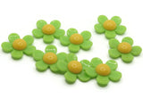 8 27mm Flower Beads Green and Yellow Daisy Plant Beads Large Plastic Beads Acrylic Beads to String Jewelry Making Beading Supplies