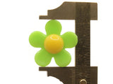 8 27mm Flower Beads Green and Yellow Daisy Plant Beads Large Plastic Beads Acrylic Beads to String Jewelry Making Beading Supplies