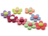 8 27mm Flower Beads Mixed Color Daisy Plant Beads Large Plastic Beads Acrylic Beads to String Jewelry Making Beading Supplies