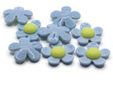 8 27mm Flower Beads Blue and Yellow Daisy Plant Beads Large Plastic Beads Acrylic Beads to String Jewelry Making Beading Supplies