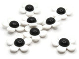 8 27mm Flower Beads White and Black Daisy Plant Beads Large Plastic Beads Acrylic Beads to String Jewelry Making Beading Supplies