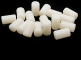 18 14mm Beige Vintage Plastic Tube Beads Jewelry Making Beading Supplies Loose Beads To String