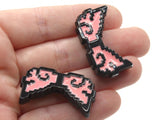 2 34mm Wing Beads Black and Pink Pixelated Beads Large Plastic Beads Acrylic Beads to String Jewelry Making Beading Supplies