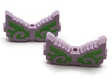 2 34mm Wing Beads Purple and Green Pixelated Beads Large Plastic Beads Acrylic Beads to String Jewelry Making Beading Supplies