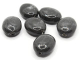6 28mm Black Speckled Ceramic Flat Oval Beads Large Hole Beads Jewelry Making Beading Supplies Beads to String