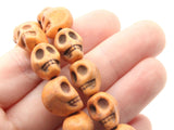 30 13mm Orange Synthetic Turquoise Skull Beads Gemstone Beads Stone Dyed Beads Jewelry Making Beading Supplies