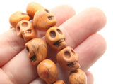 30 13mm Orange Synthetic Turquoise Skull Beads Gemstone Beads Stone Dyed Beads Jewelry Making Beading Supplies