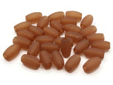 30 13mm Barrel Tube Beads Frosted Brown Lucite Plastic Beads Jewelry Making Beading Supplies