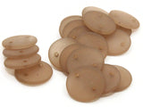 20 16mm Flat Round Two Hole Link Beads Frosted Brown Lucite Plastic Beads Jewelry Making Beading Supplies