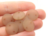 20 16mm Flat Round Two Hole Link Beads Frosted Brown Lucite Plastic Beads Jewelry Making Beading Supplies