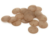 20 16mm Flat Round Two Hole Link Beads Frosted Brown Lucite Plastic Beads Jewelry Making Beading Supplies