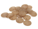 20 16mm Flat Round Two Hole Link Beads Frosted Brown Lucite Plastic Beads Jewelry Making Beading Supplies