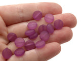 30 9mm Flat Round Coin Beads Frosted Purple Lucite Plastic Beads Jewelry Making Beading Supplies