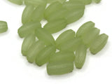 30 12mm Rectangle Tube Beads Frosted Chartreuse Yellow Green Lucite Plastic Beads Jewelry Making Beading Supplies