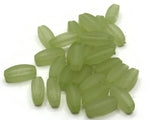30 12mm Rectangle Tube Beads Frosted Chartreuse Yellow Green Lucite Plastic Beads Jewelry Making Beading Supplies
