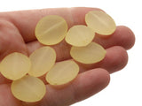 15 19mm Puffed Oval Coin Beads Frosted Yellow Lucite Plastic Beads Jewelry Making Beading Supplies