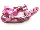 30 18mm Dark Pink Seashell Book Beads Folded Rectangle Beads Dyed Seashell Beads Diamond Beads to string Jewelry Making Beading Supplies