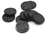 10 20mm Vintage Black Two Hole Flat Round Beads Plastic Beads Coin Beads Jewelry Making Beading Supplies Loose Beads