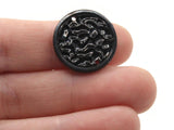 10 20mm Vintage Black Two Hole Flat Round Beads Plastic Beads Coin Beads Jewelry Making Beading Supplies Loose Beads