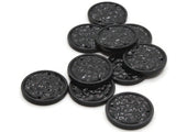 10 20mm Vintage Black Two Hole Flat Round Beads Plastic Beads Coin Beads Jewelry Making Beading Supplies Loose Beads