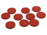 10 20mm Vintage Red Two Hole Flat Round Beads Plastic Beads Coin Beads Jewelry Making Beading Supplies Loose Beads