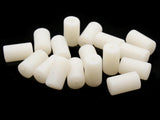 18 14mm Beige Vintage Plastic Tube Beads Jewelry Making Beading Supplies Loose Beads To String