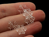 50 13mm Clear Snowflake Beads Flat Snowflakes Plastic Beads Jewelry Making Beading Supplies Loose Snow Beads Smileyboy