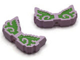 2 34mm Wing Beads Purple and Green Pixelated Beads Large Plastic Beads Acrylic Beads to String Jewelry Making Beading Supplies