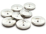 8 25mm Large Rondelle Disc Beads Vintage Silver Tone Plastic Beads Jewelry Making Beading Supplies