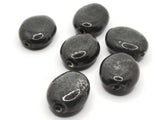 6 28mm Black Speckled Ceramic Flat Oval Beads Large Hole Beads Jewelry Making Beading Supplies Beads to String