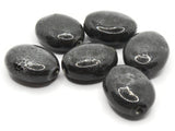 6 28mm Black Speckled Ceramic Flat Oval Beads Large Hole Beads Jewelry Making Beading Supplies Beads to String