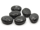 6 28mm Black Speckled Ceramic Flat Oval Beads Large Hole Beads Jewelry Making Beading Supplies Beads to String