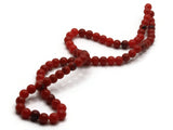 74 5.5mm Round Red Beads Vintage Lucite Beads Beading Supplies Stone Look Ball Beads Loose Plastic Beads to String