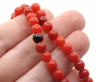 74 5.5mm Round Red Beads Vintage Lucite Beads Beading Supplies Stone Look Ball Beads Loose Plastic Beads to String
