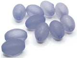 10 18mm Oval Beads Frosted Sky Blue Lucite Plastic Beads Jewelry Making Beading Supplies