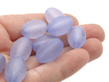 10 18mm Oval Beads Frosted Sky Blue Lucite Plastic Beads Jewelry Making Beading Supplies