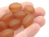10 18mm Oval Beads Frosted Brown Lucite Plastic Beads Jewelry Making Beading Supplies