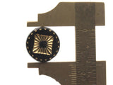 15 15mm Black Coin Shaped Plastic Beads with Gold Square Design Loose Beads to String Jewelry Making Black and Gold Acrylic Beads