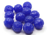 12 16mm Blue Pressed Rose Beads Vintage Pressed Plastic Beads Round Floral Beads Jewelry Making Beading Supplies Smileyboy