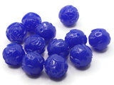 12 16mm Blue Pressed Rose Beads Vintage Pressed Plastic Beads Round Floral Beads Jewelry Making Beading Supplies Smileyboy