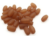 30 13mm Barrel Tube Beads Frosted Brown Lucite Plastic Beads Jewelry Making Beading Supplies