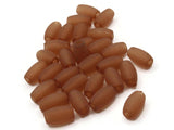 30 13mm Barrel Tube Beads Frosted Brown Lucite Plastic Beads Jewelry Making Beading Supplies