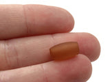 30 13mm Barrel Tube Beads Frosted Brown Lucite Plastic Beads Jewelry Making Beading Supplies