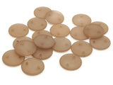 20 16mm Flat Round Two Hole Link Beads Frosted Brown Lucite Plastic Beads Jewelry Making Beading Supplies