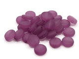 30 9mm Flat Round Coin Beads Frosted Purple Lucite Plastic Beads Jewelry Making Beading Supplies