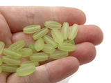 30 12mm Rectangle Tube Beads Frosted Chartreuse Yellow Green Lucite Plastic Beads Jewelry Making Beading Supplies