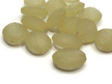 15 19mm Puffed Oval Coin Beads Frosted Yellow Lucite Plastic Beads Jewelry Making Beading Supplies